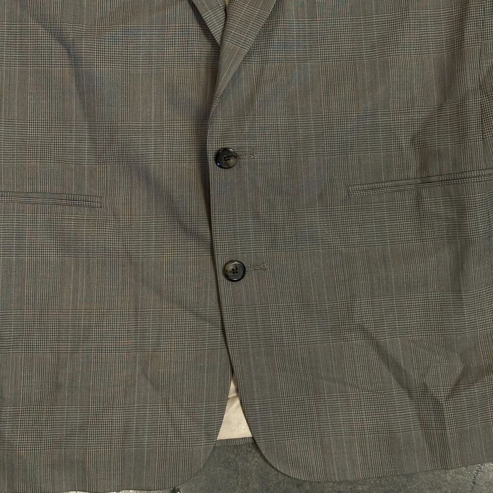 Portofolio Perry Ellis Mens Blazer Sport Coat Gray Beige 100% Wool USA Made - Picture 9 of 11
